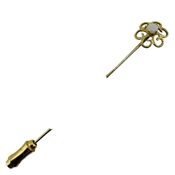 Gold Tone Opal Stick Lapel Pin - Picture 3 of 5